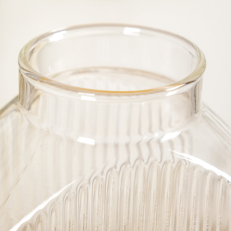 Ribbed Oil Dispenser With Bamboo Lid 1150ml