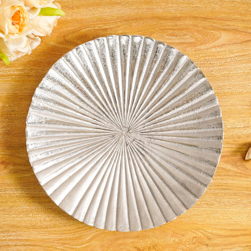 Ribbed Platter Silver 29cm