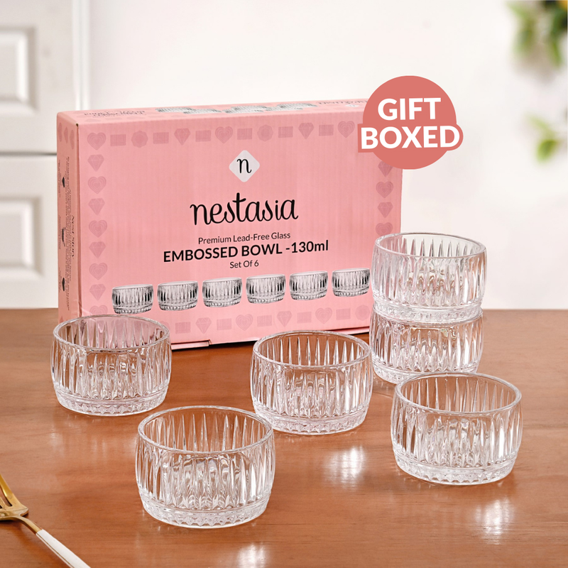 Ribbed Dessert Bowl Set Of 6 160ml