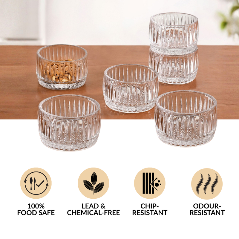 Ribbed Dessert Bowl Set Of 6 160ml
