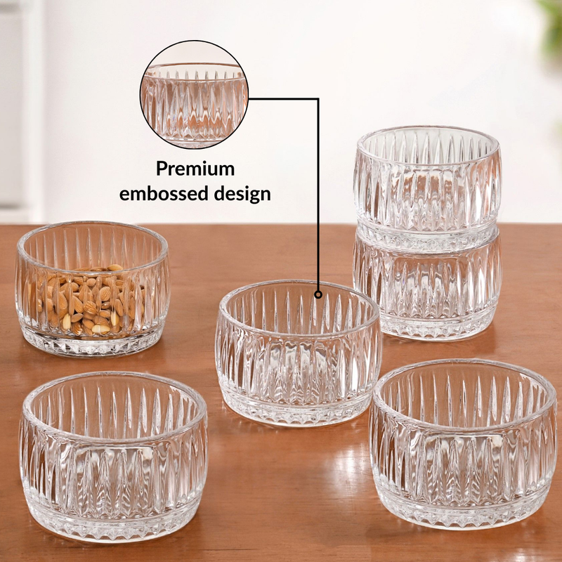 Ribbed Dessert Bowl Set Of 6 160ml