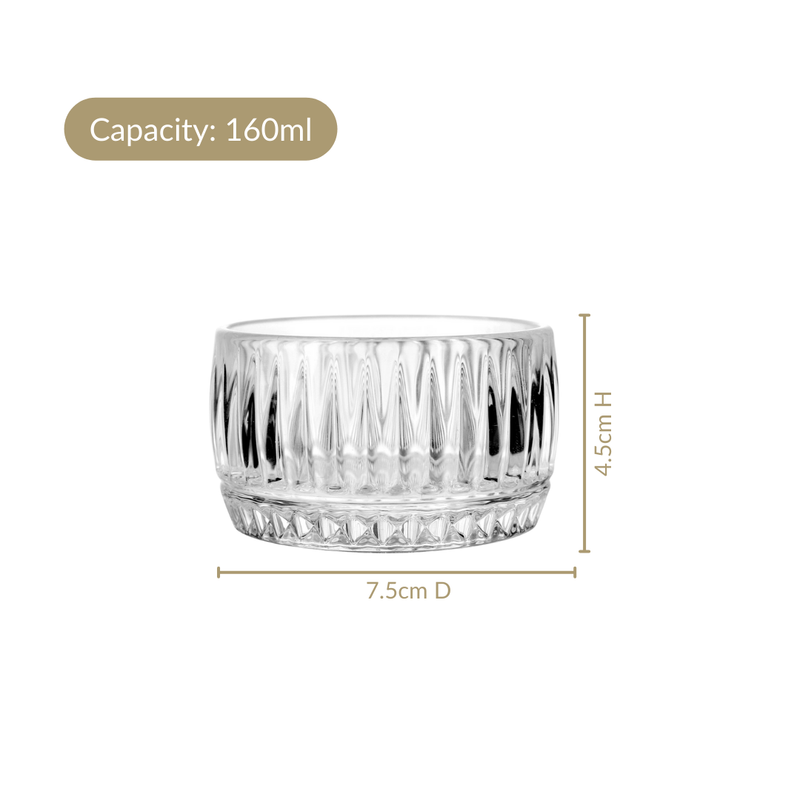 Ribbed Dessert Bowl Set Of 6 160ml