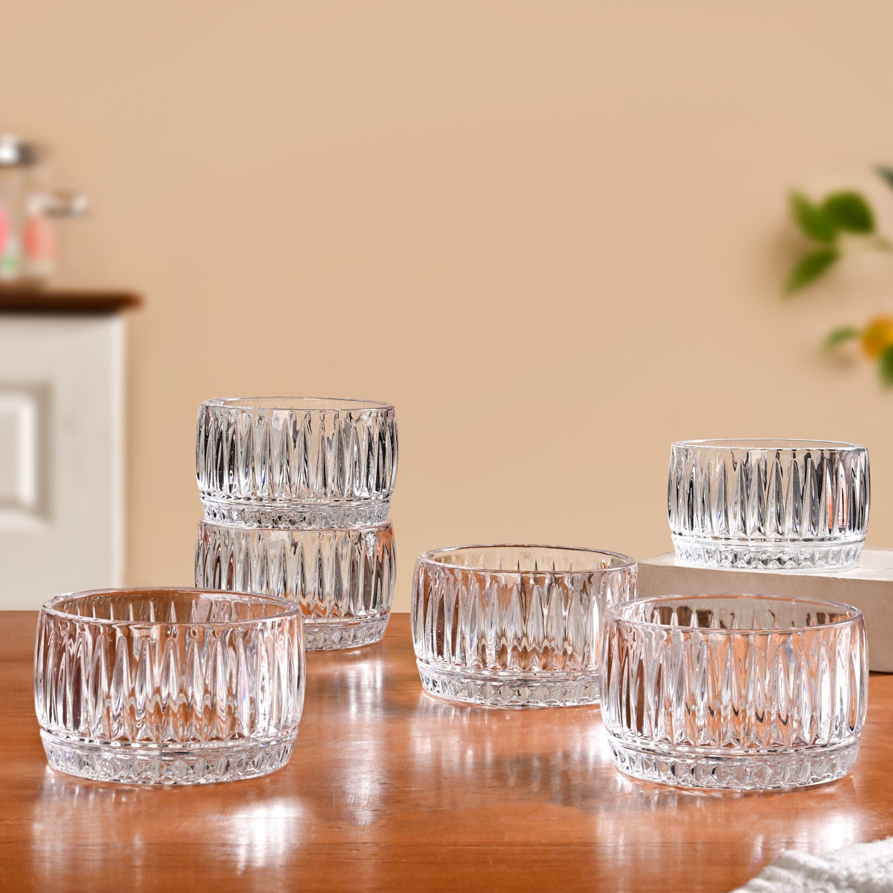 Ribbed Dessert Bowl Set Of 6 160ml