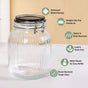 Ribbed Glass Jar With Cliplock Lid Set Of 4 1450ml