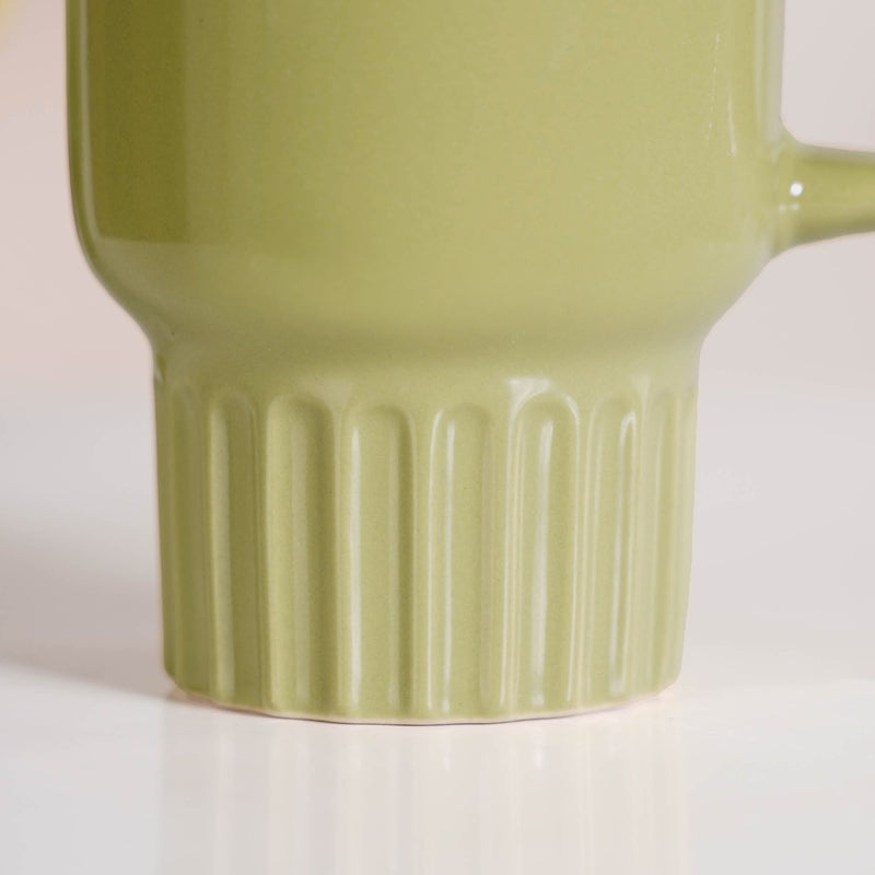 Ribelle Ceramic Stackable Mug Set Of 4 Olive Green 270ml