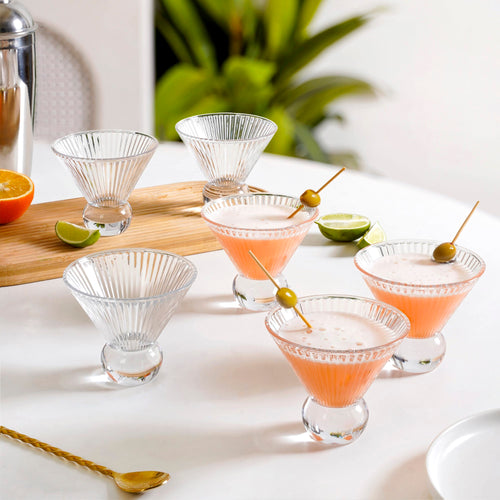 Ridged Cocktail Glass Set Of 6 180ml