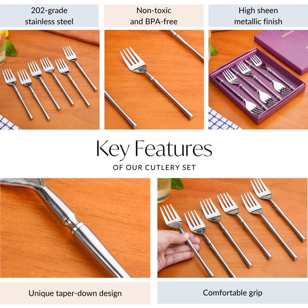 Minimalist Stainless Steel Fork Set Of 6