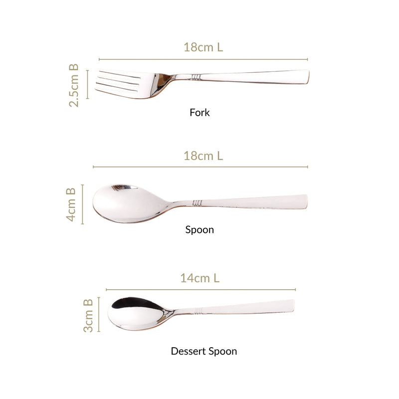 Ring Cut Stainless Steel Cutlery Set Of 18