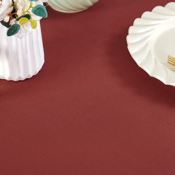 Madeline 6 Seater Cotton Tablecloth With Rick Rack Maroon 209x160cm