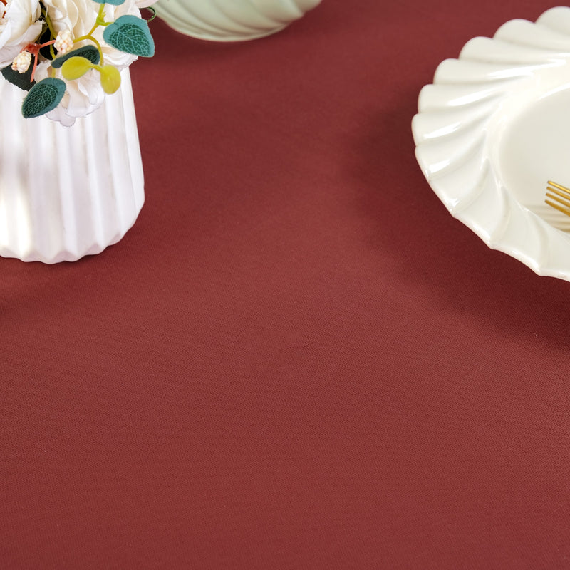 Ripple Edge 6 Seater Cotton Tablecloth Maroon 209x160cm
