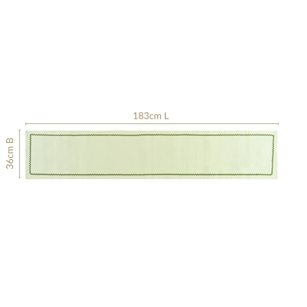 Isabelle 6 Seater Table Runner Green 183x36cm