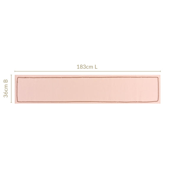 Madeline Rick Rack Cotton Table Runner Peach 183x36cm