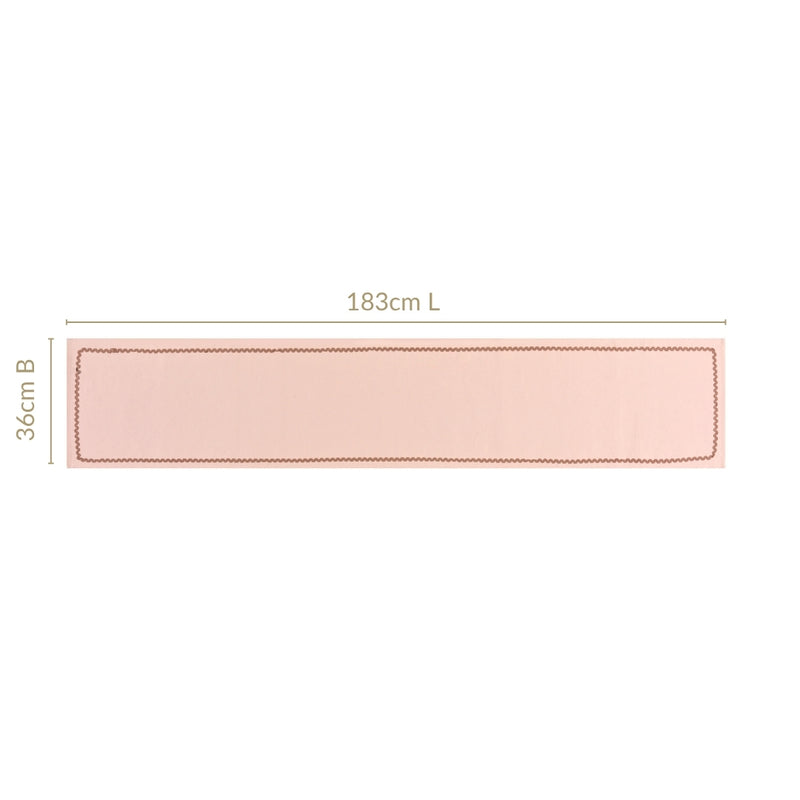Ripple Edge Peach Cotton Table Runner 183x36cm