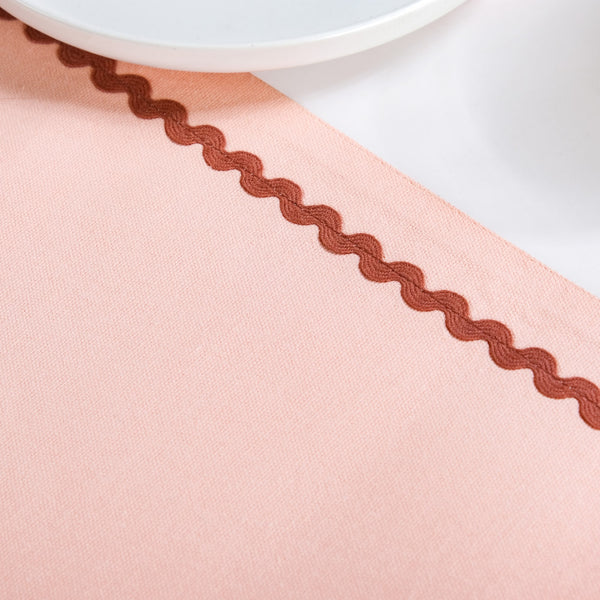 Madeline Rick Rack Cotton Table Runner Peach 183x36cm