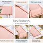 Ripple Edge Peach Cotton Table Runner 183x36cm