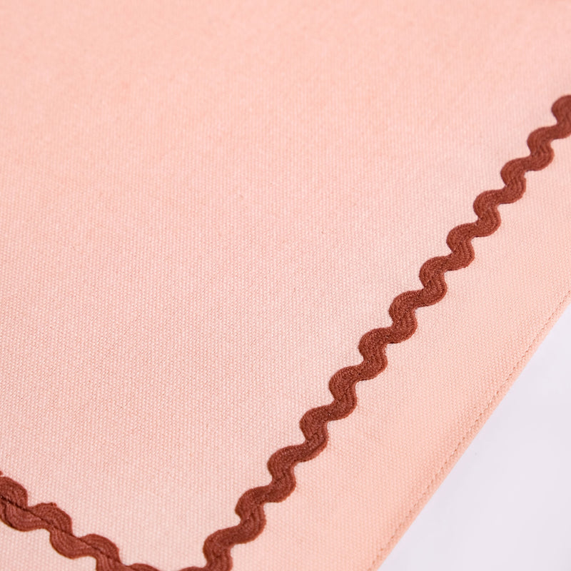 Ripple Edge Peach Set Of 4 Reversible Cotton Placemats