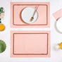 Ripple Edge Peach Set Of 6 Reversible Cotton Placemats