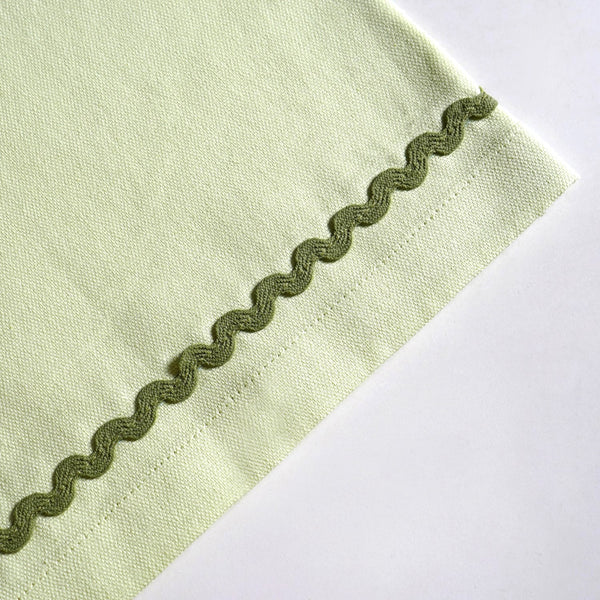 Isabelle Set Of 4 Green Cotton Rick Rack Napkins