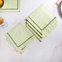 Ripple Edge Set Of 4 Green Cotton Napkins