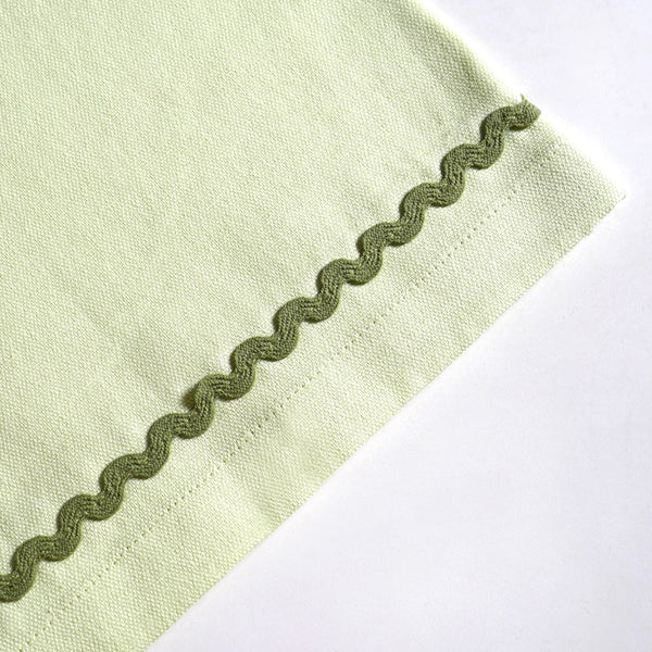 Isabelle Set Of 6 Green Cotton Napkins With Rick Rack