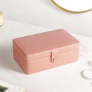 Vegan Leather Two Tier Jewellery Box Pink