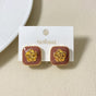 Rose Embossed Stud Earrings