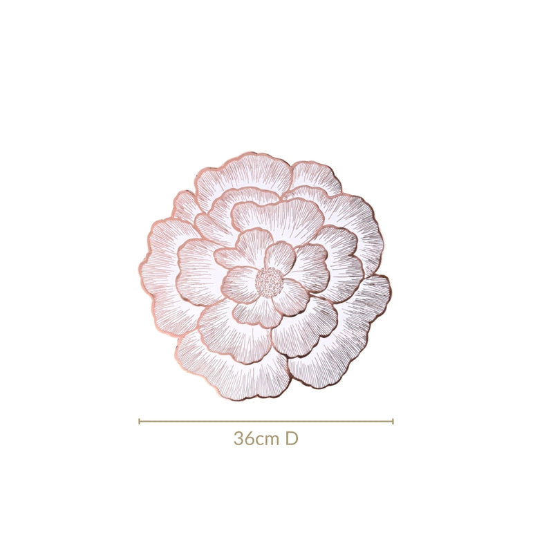 Rose Gold And White Fleur Placemat Set Of 6