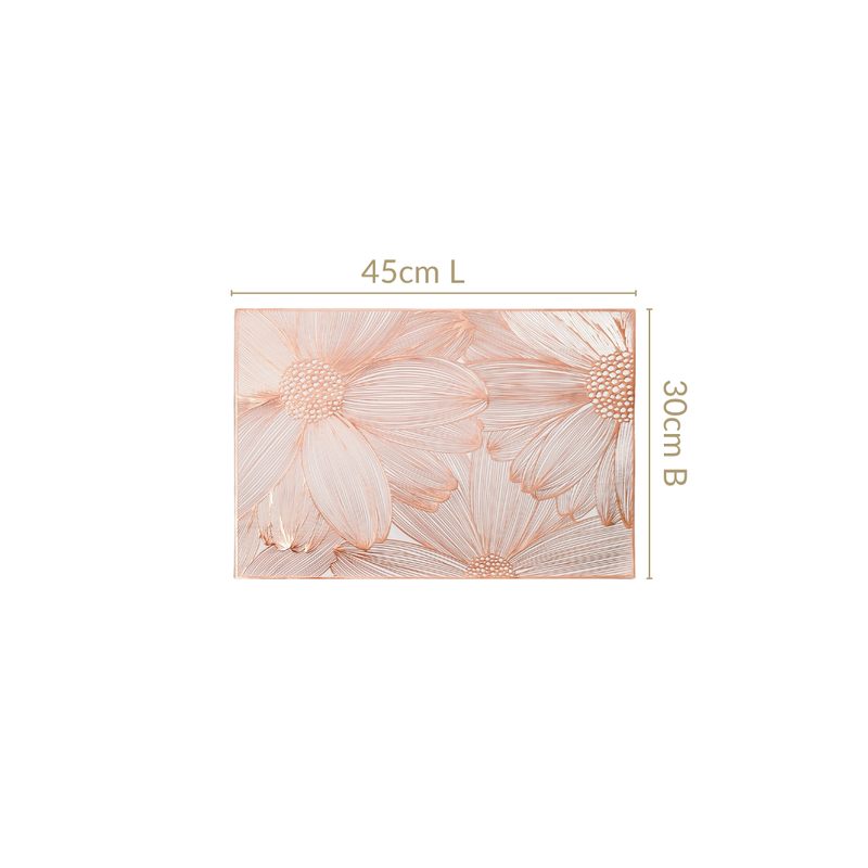 Rose Gold Blooming Flower Table Mat Set Of 6