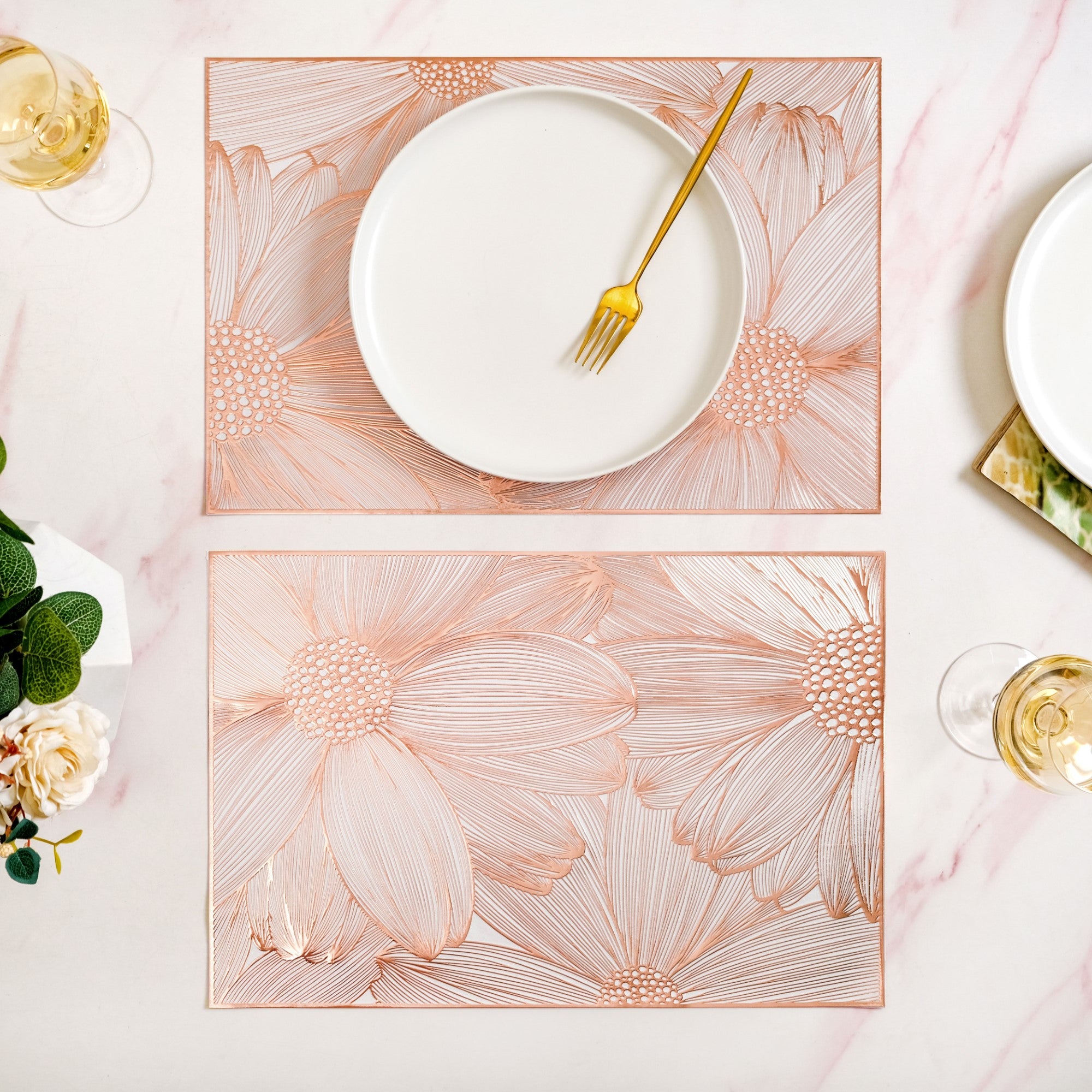 Soft Girl Rose Gold Table Mat Set Of 6