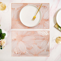 Rose Gold Blooming Flower Table Mat Set Of 6