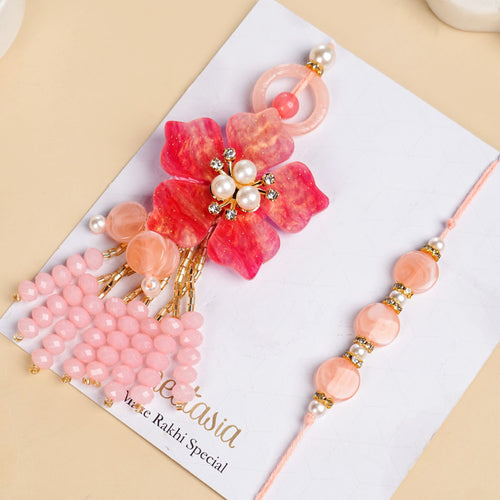 Rose Rakhi Lumba Set For Bhaiya And Bhabhi