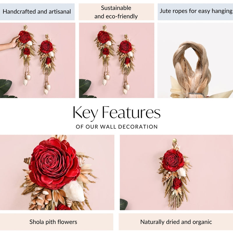 Rose Reverie Festive Wall Decor Set Of 2