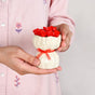 Red Rose Fruit Fork With Ceramic Vase Set Of 13