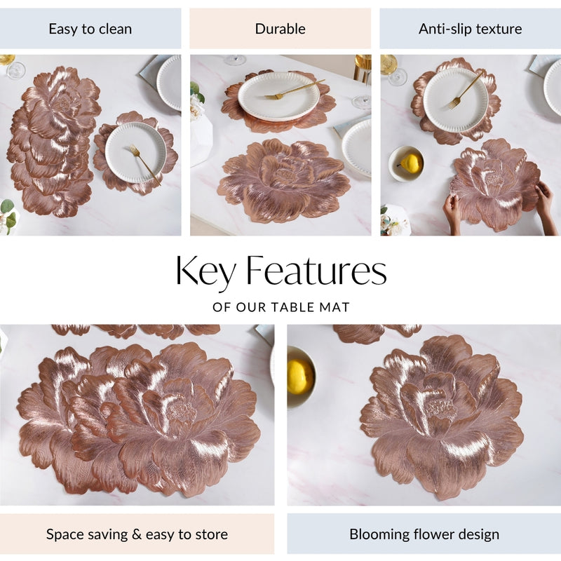 Rose Radiance Petal Placemat Set Of 6