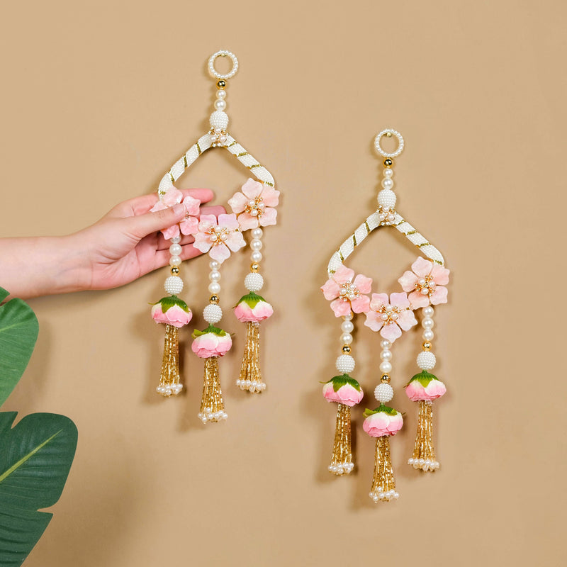 Rosebud And Pearl Decorative Door Hanging Set Of 2