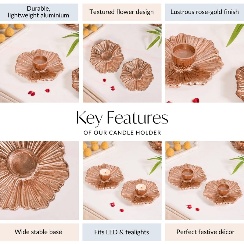 Roselle Tealight Candle Holder Set Of 2