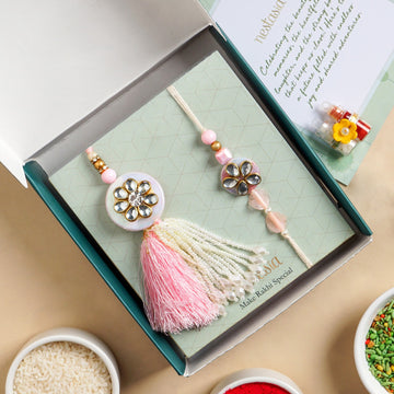Rosetta Charm Rakhi And Lumba Gift Set
