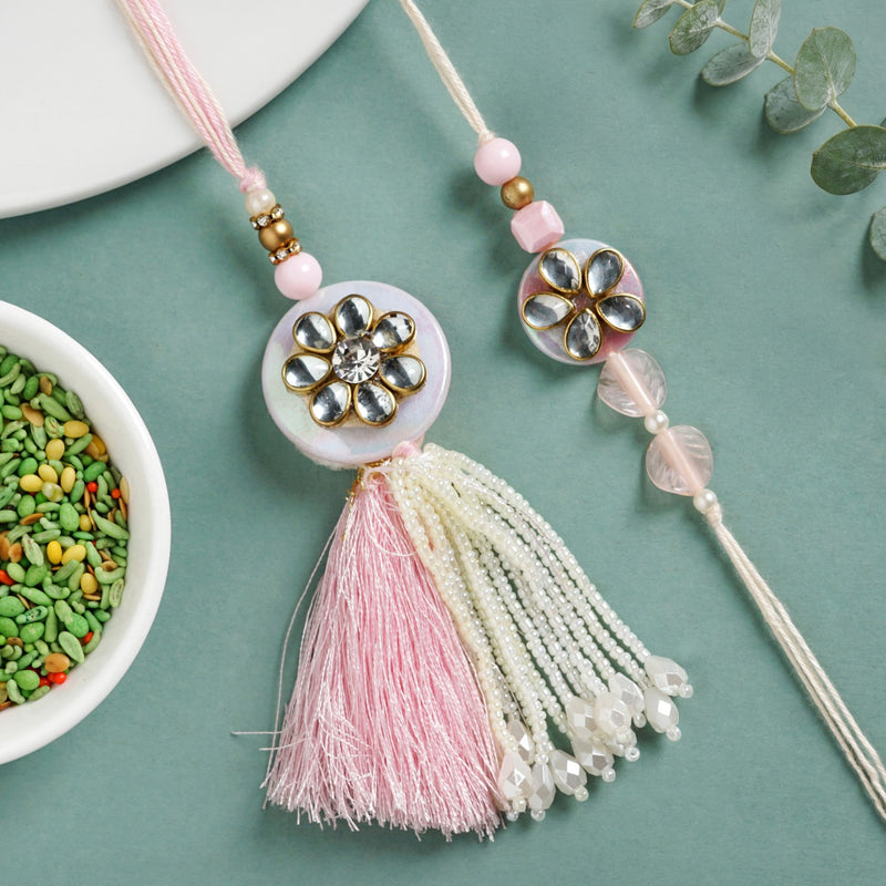 Rosetta Charm Rakhi And Lumba Gift Set