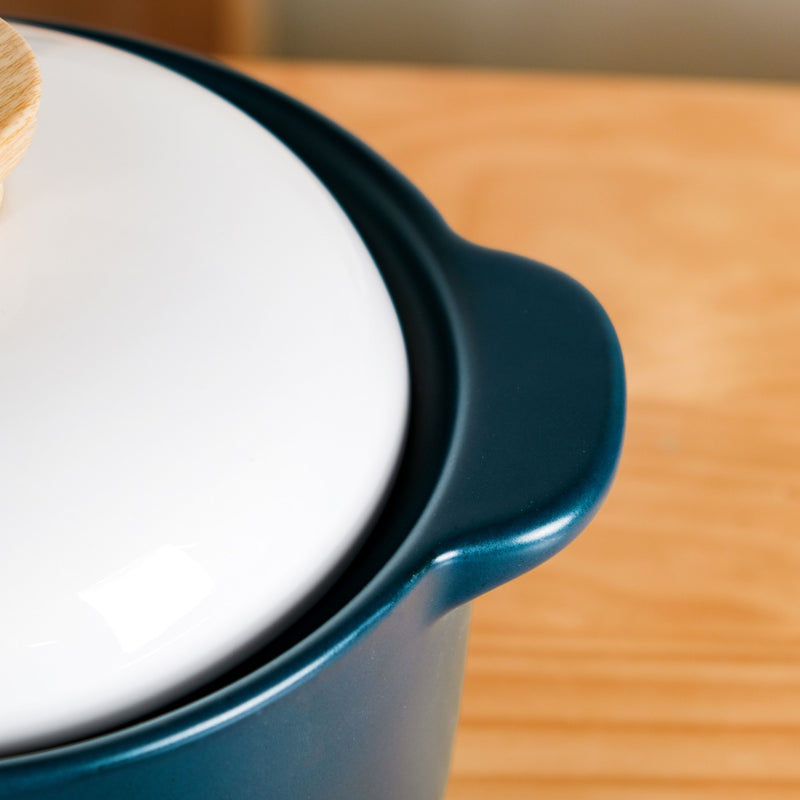Round Ceramic Soup Cooking Pot With White Lid 6000ml