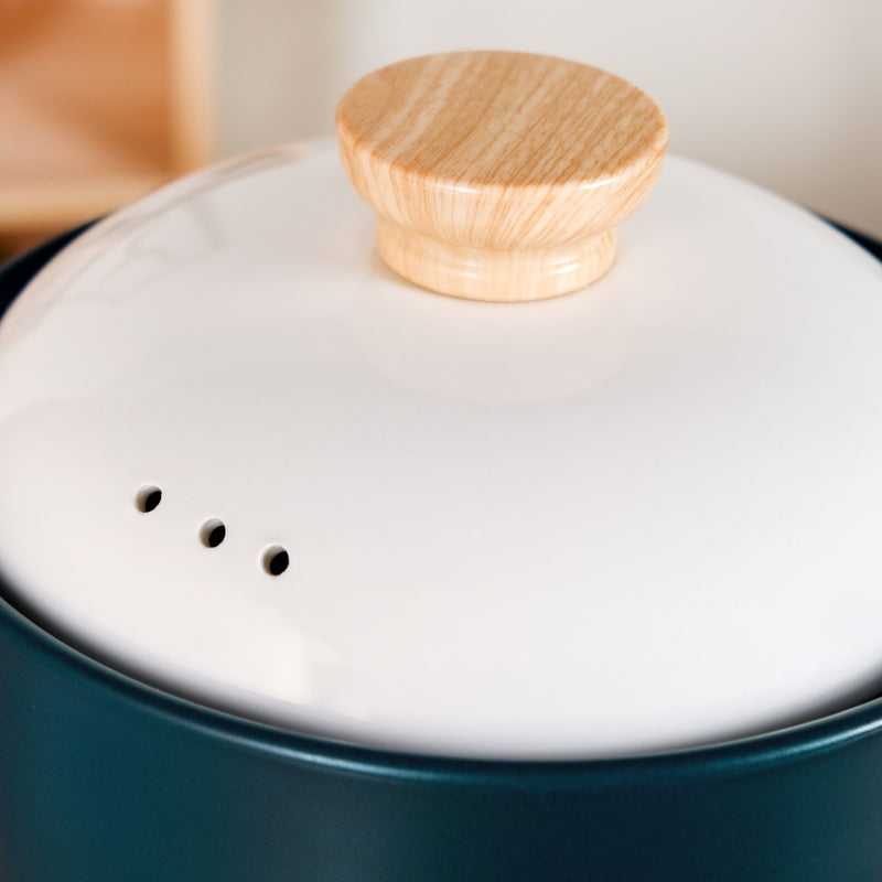 Round Ceramic Soup Cooking Pot With White Lid 6000ml