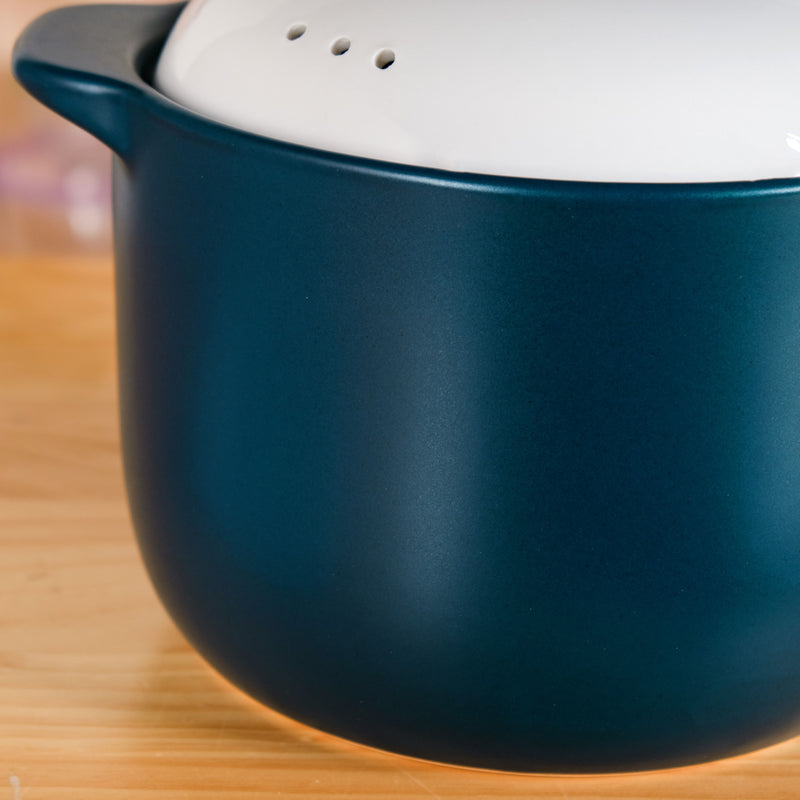 Round Ceramic Soup Cooking Pot With White Lid 6000ml
