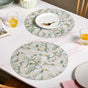 Round Green Poppy Printed Placemats Set Of 6