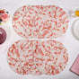 Round Red Poppy Printed Placemats Set Of 6