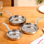 Round Stainless Steel Serving Pan With Hammered Body Set Of 3