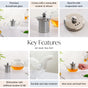 Round Transparent Teapot With Strainer 800ml