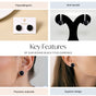 Round Black Stud Earrings