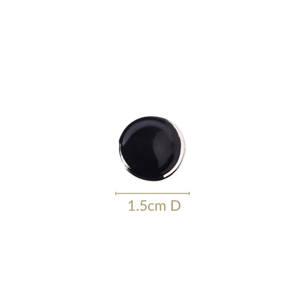 Round Black Stud Earrings