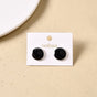 Round Black Stud Earrings