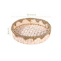 Round Handwoven Tray Basket Gold White