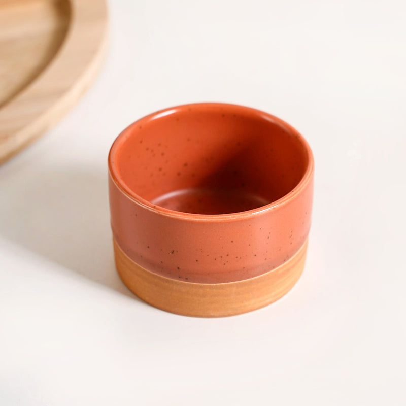 Round Serving Tray With Bowls Set Of 4 33x25cm